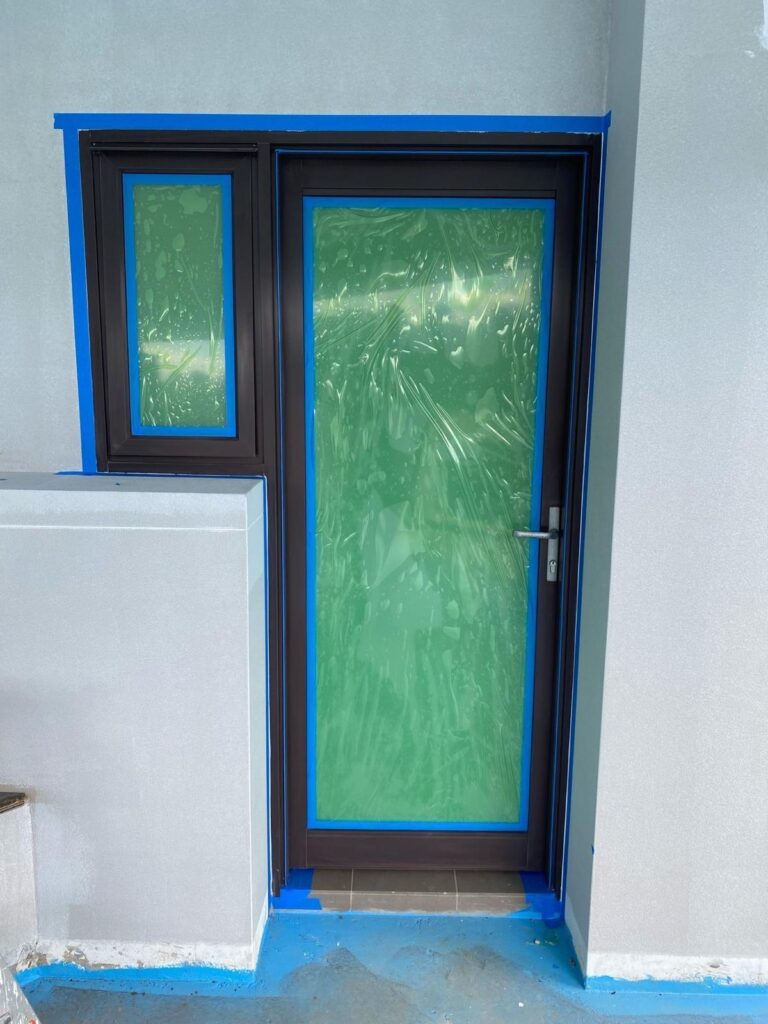 aluminium entry door spray finish sydney