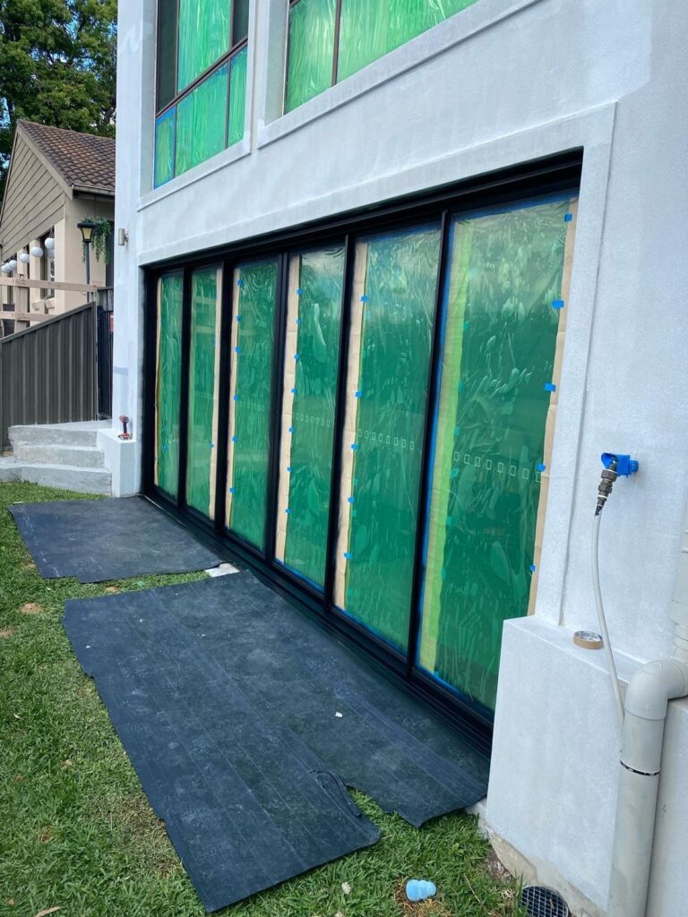 Commercial aluminium window spraying sydney